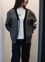 ÁO CARDIGAN THOM BROWNE TB 2 IN 1 HALF (GRAY BLACK)