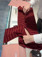 ÁO TAY DÀI MIU MIU JERSEY STRIPE (RED)