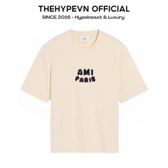 ÁO THUN AMI PARIS LOGO PATCH SS25 (NEUTRAL)