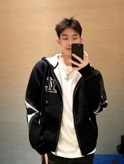 ÁO KHOÁC LOUIS VUITTON LV INTARSIA GRAPHIC ZIP (BLACK)