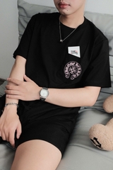 ÁO THUN CHROME HEARTS CH CHENDU PINK LOGO (BLACK)