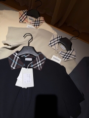 ÁO POLO BURBERRY BBR WOVEN COLLAR (BLACK)