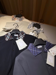 ÁO POLO BURBERRY BBR WOVEN COLLAR (MAGNET)