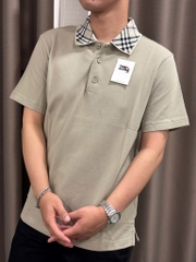 ÁO POLO BURBERRY BBR WOVEN COLLAR (LICHEN)
