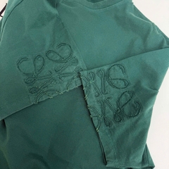 ÁO THUN LOEWE ANAGRAM SLEEVE CUT OUT (DARK GREEN)