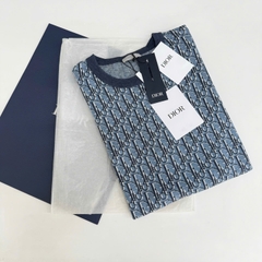 ÁO THUN DIOR OBLIQUE TERRY COTTON (BLUE)