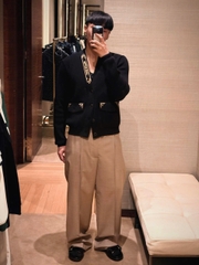 ÁO CARDIGAN LOUIS VUITTON SIGNATURE (BLACK)