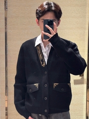 ÁO CARDIGAN LOUIS VUITTON SIGNATURE (BLACK)
