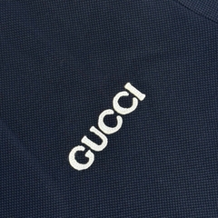 ÁO POLO GUCCI EMBROIDERED COTTON PIQUÉ (NAVY)