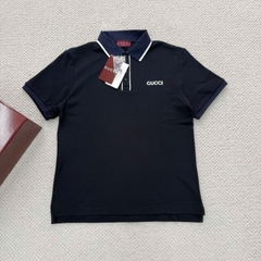 ÁO POLO GUCCI EMBROIDERED COTTON PIQUÉ (NAVY)