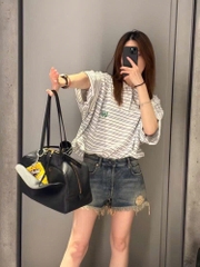 ÁO POLO BALENCIAGA BLCG LAUREL STRIPED (WHITE)