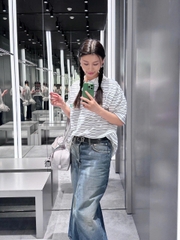 ÁO POLO BALENCIAGA BLCG LAUREL STRIPED (WHITE)