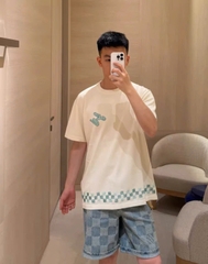 ÁO THUN LOUIS VUITTON DAMIER MOTIF (MILKY WHITE)
