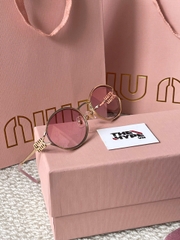 Kính Râm Miu Miu Logo Oval (Pink Gold) [Mirror Quality]