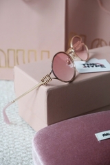 Kính Râm Miu Miu Logo Oval (Pink Gold) [Mirror Quality]