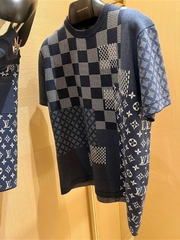 ÁO THUN LOUIS VUITTON SHORT-SLEEVED KNITTED CREWNECK (BLUE)