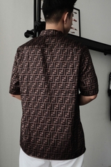 ÁO SƠ MI FENDI PLAYERA FF SILK SHIRT (BROWN)