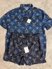 ÁO SƠ MI LOUIS VUITTON MONOGRAM (BLUE)
