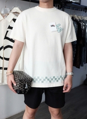 ÁO THUN LOUIS VUITTON DAMIER MOTIF (MILKY WHITE)