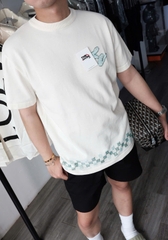 ÁO THUN LOUIS VUITTON DAMIER MOTIF (MILKY WHITE)