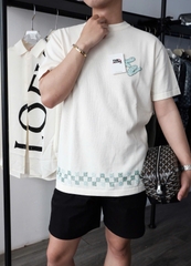 ÁO THUN LOUIS VUITTON DAMIER MOTIF (MILKY WHITE)