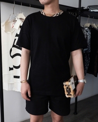 ÁO THUN BURBERRY CHECKED TRIM (BLACK)