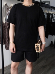 ÁO THUN BURBERRY CHECKED TRIM (BLACK)