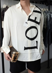 ÁO SƠ MI LOEWE SILK LOGO (WHITE)
