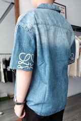 ÁO SƠ MI LOEWE ANAGRAM SHORT SLEEVE (DENIM)
