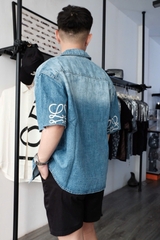 ÁO SƠ MI LOEWE ANAGRAM SHORT SLEEVE (DENIM)