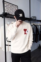 ÁO SWEATER AMI PARIS CREW-NECK WOOL (CREAM)