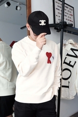 ÁO SWEATER AMI PARIS CREW-NECK WOOL (CREAM)