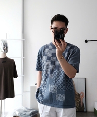 ÁO THUN LOUIS VUITTON SHORT-SLEEVED KNITTED CREWNECK (BLUE)