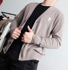 ÁO CARDIGAN AMI PARIS MOTIF (TAUPE BROWN)