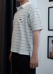 ÁO POLO BALENCIAGA BLCG LAUREL STRIPED (WHITE)
