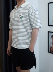 ÁO POLO BALENCIAGA BLCG LAUREL STRIPED (WHITE)