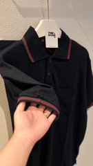 ÁO POLO GUCCI EMBROIDERED STRETCH COTTON (NAVY)