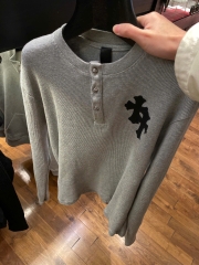 ÁO SWEATER CHROME HEARTS  PATCH HENLEY THERMAL LONG SLEEVE (GREY)