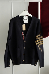 CARDIGAN THOM BROWNE SNAKE 4-BAR (NAVY)