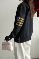 CARDIGAN THOM BROWNE SNAKE 4-BAR (NAVY)