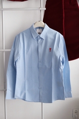 ÁO SƠ MI AMI PARIS HEART LONG SLEEVE (BLUE)