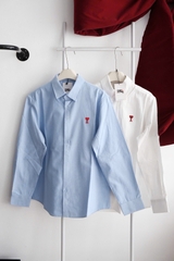 ÁO SƠ MI AMI PARIS HEART LONG SLEEVE (BLUE)