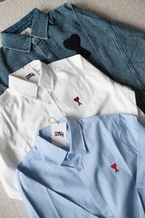 ÁO SƠ MI AMI PARIS DE COEUR OVERSHIRT (DENIM)