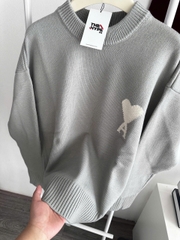 ÁO SWEATER AMI PARIS WOOL HEART WHITE (GREY)