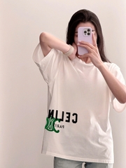 ÁO THUN CELINE  SANS-SERIF LOGO COTTON (WHITE)