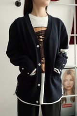 ÁO CARDIGAN THOM BROWNE TB 4 BAR STRIPE VIRGIN