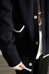 ÁO CARDIGAN THOM BROWNE TB 4 BAR STRIPE VIRGIN