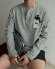 ÁO SWEATER CHROME HEARTS  PATCH HENLEY THERMAL LONG SLEEVE (GREY)
