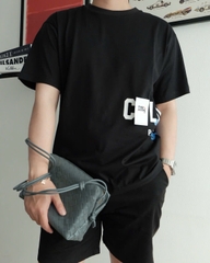 ÁO THUN CELINE  SANS-SERIF LOGO COTTON (BLACK)