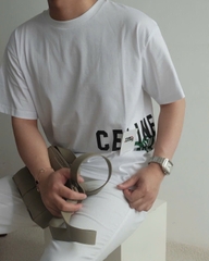 ÁO THUN CELINE  SANS-SERIF LOGO COTTON (WHITE)